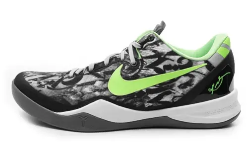 Nike Kobe 8 Graffiti color-blocked round toe lace-up non-slip lightweight low-top practical basketball shoes men's black and white