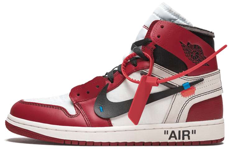 Кроссовки OFF-WHITE x Jordan Air Jordan 1 Retro High The Ten Chicago (красно-бело-черные)