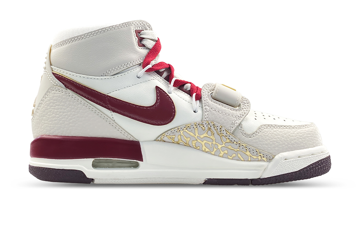 Jordan Legacy 312 Slip Resistant Abrasion Resistant High top Vintage Basketball Shoes Unisex White Red