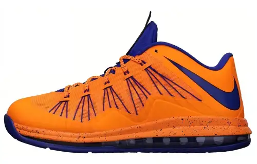 Nike Lebron 10 Low Knicks HWC Round Head Lace Shock Absorbing and Anti-Slip Low Top Practical Basketball Shoes Men's Orange and Yellow