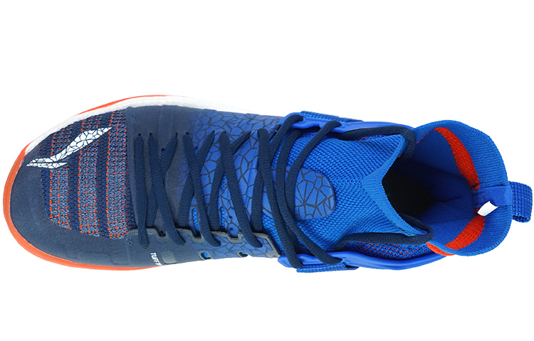 Li Ning Roar II Rubber Cushioning Slip Resistant Abrasion Resistant High top Badminton Shoes Men’s Dark Simple Blue