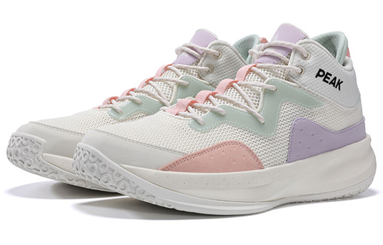 PEAK Basketball Shoes Men’s Low Top Canvas White