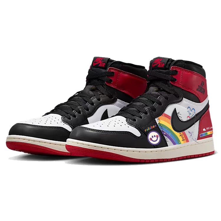 Jordan Air Jordan 1 Slip Resistant Abrasion Resistant High top Vintage Basketball Shoes Men’s Red