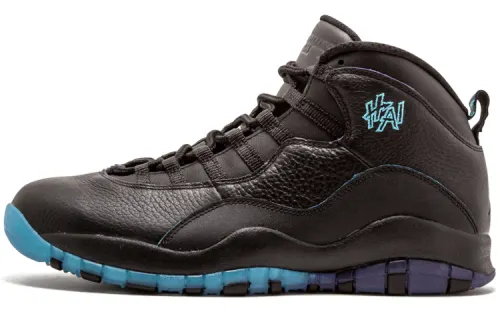 Jordan Air Jordan 10 Retro Shanghai Shanghai shock-absorbing balance high-top retro basketball shoes men's black and blue