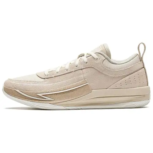 Anta Slip Resistant Abrasion Resistant Low top Basketball Shoes Men's Ecru