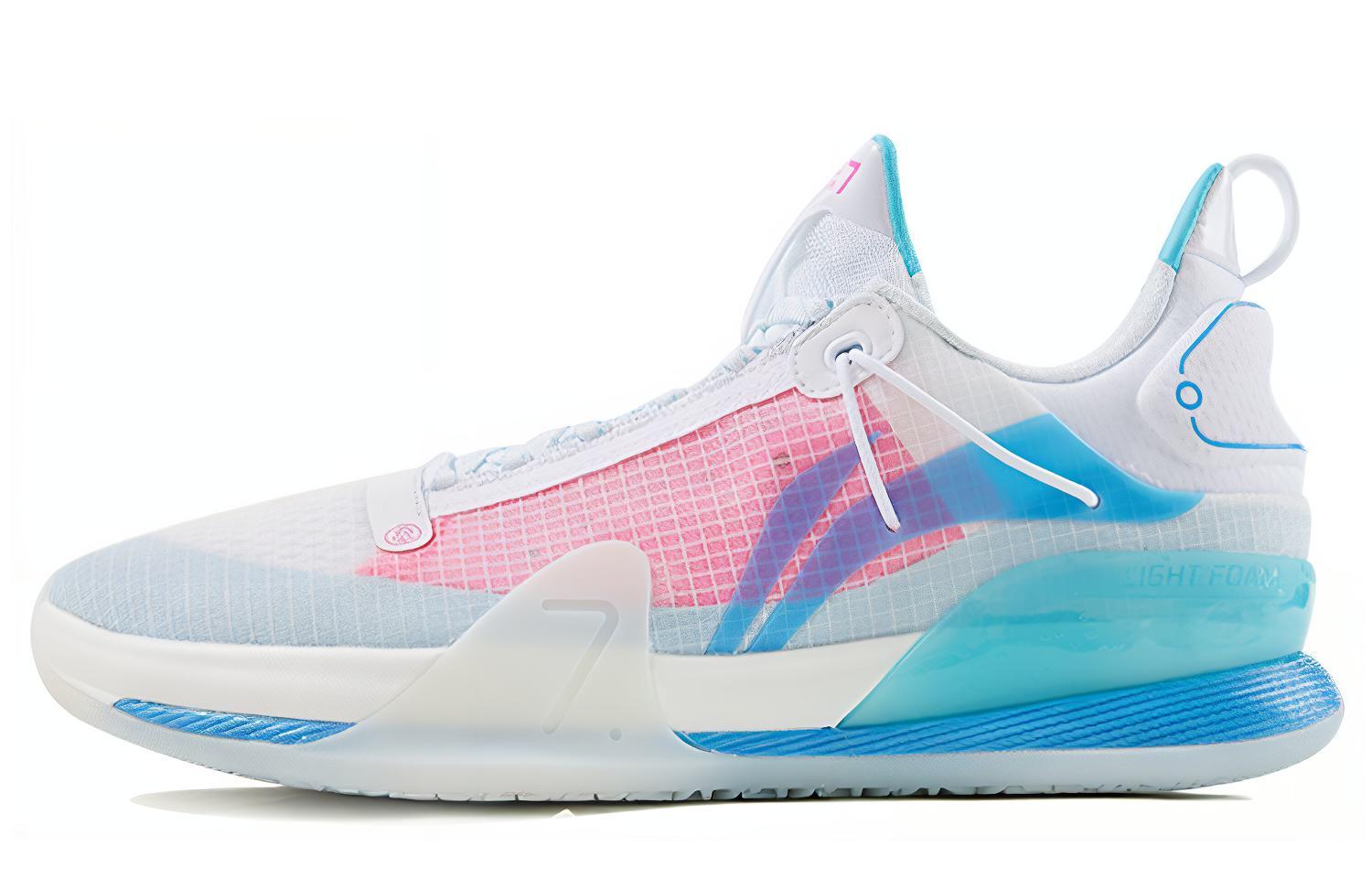 Li Ning Speed 7 Premium PE Abrasion Resistant Breathable Low top Basketball Shoes Men’s White Blue Pink
