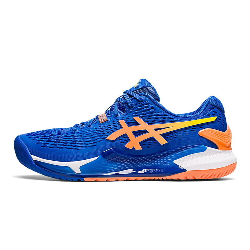 Asics Gel-Resolution 9 Low Top Tennis Shoes Men's Blue Orange