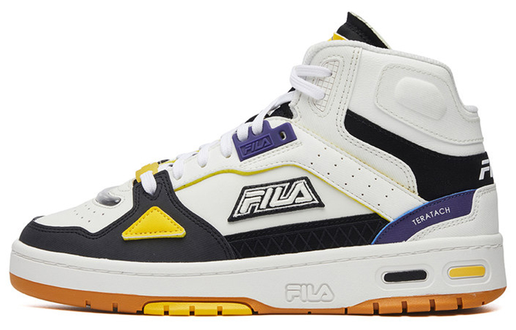 FILA FUSION Teratach Textile, Synthetic Leather Mid top Vintage Basketball Shoes Women’s White Black