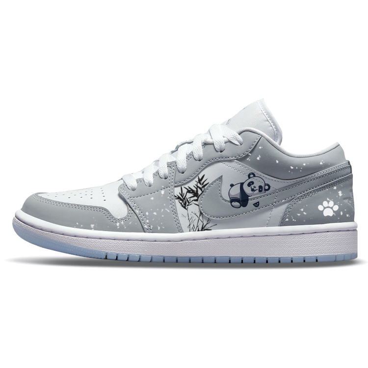 Jordan Air Jordan 1 Abrasion Resistant Slip Resistant Low top Vintage Basketball Shoes Women’s Gray White