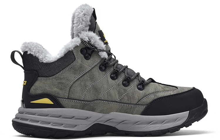 Jeep Fleece Lined Collection Thickened Mid top Outdoor Shoes Men’s Gray