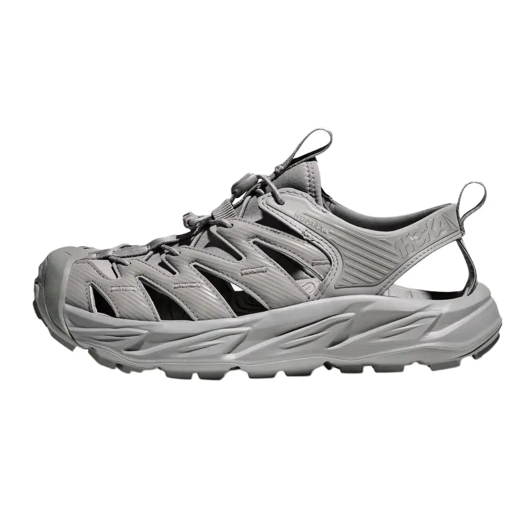 HOKA ONE ONE Hopara Rubber Slip Resistant Breathable Cushioning Support River Trekking Shoes Unisex Gray