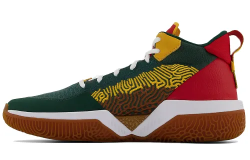 Dejounte Murray × New Balance NB 2WXY My Home Fabric Synthetic Leather Trendy Sports Shock Absorbing Wear-Resistant Breathable Mid-top Retro Basketball Shoes Men's Green Red