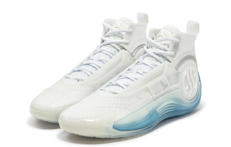 RENZHE x 361° AG4 SOAR Ren Zhe Cushioning Breathable Cushioning Breathable Mid top Basketball Shoes Men’s White Blue