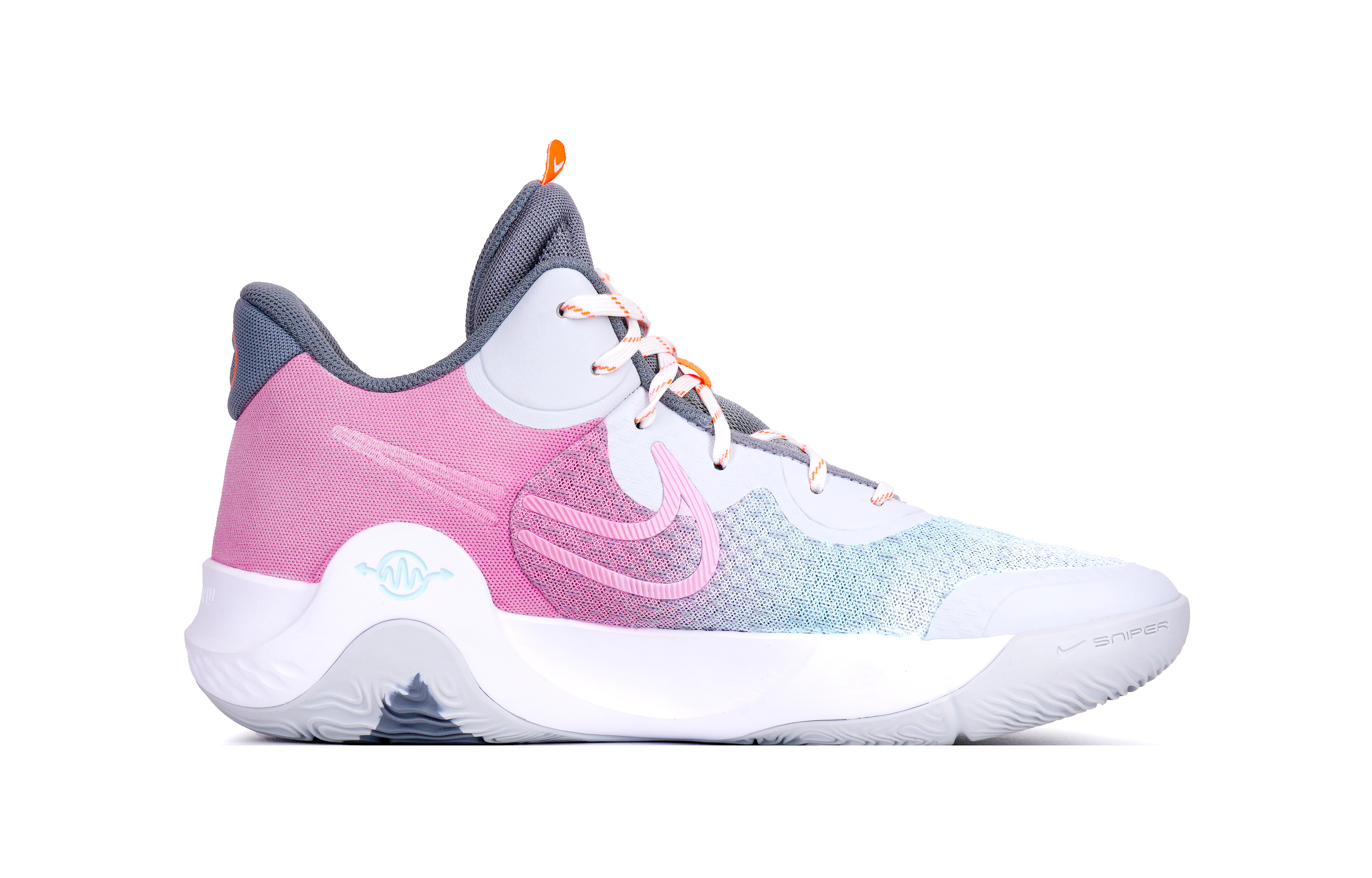 Nike KD Trey 5 IX Cushioning Abrasion Resistant Breathable Mid top Basketball Shoes Unisex Pink Blue