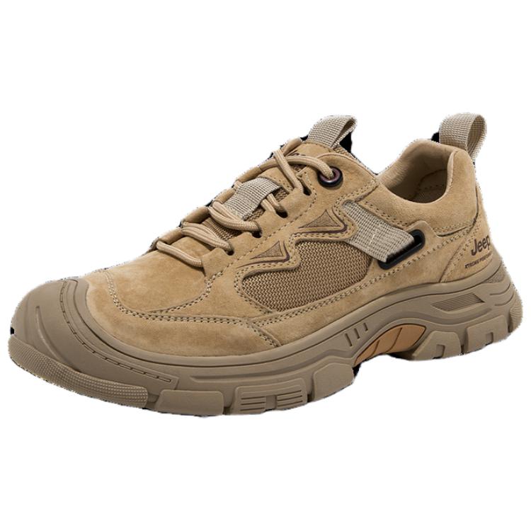 Comfortable And Breathable Jeep Abrasion Resistant Low top Hiking Shoes Men’s Sand