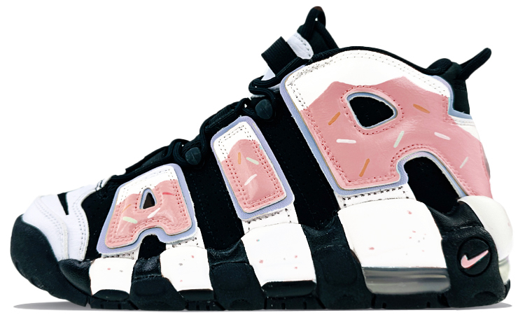 Nike Air More Uptempo Mid top Vintage Basketball Shoes GS Leather Red