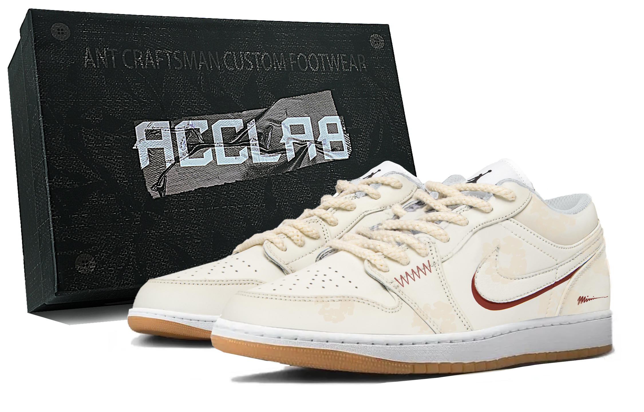 Jordan Air Jordan 1 Abrasion Resistant Abrasion Resistant Low top Vintage Basketball Shoes Unisex Ecru