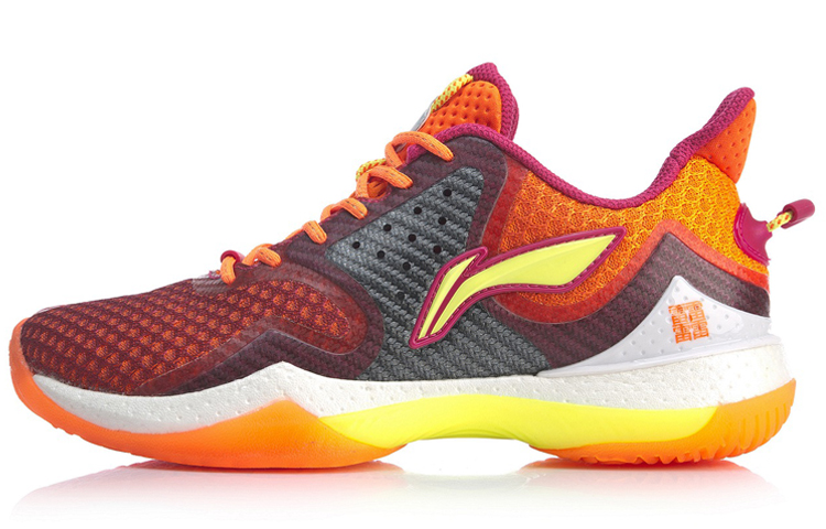 Li Ning Badminton Shoes Women’s Low Top Orange Red