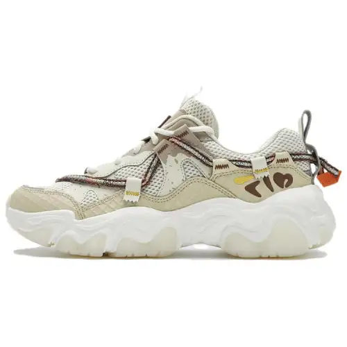 FILA FLUID 5 Abrasion Resistant Low top Chunky Sneakers Men's Beige Brown