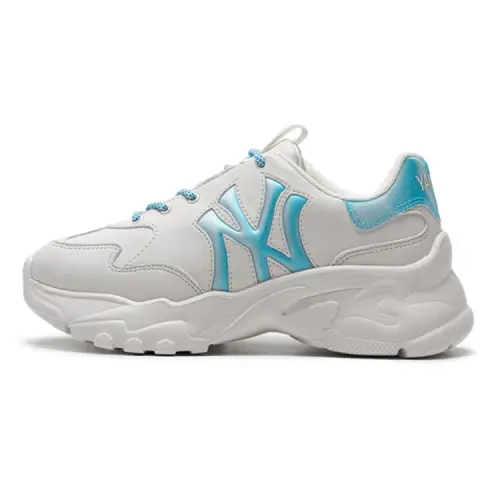 MLB Big Ball Chunky Synthetic Leather Slip Resistant Low top Chunky Sneakers Unisex White