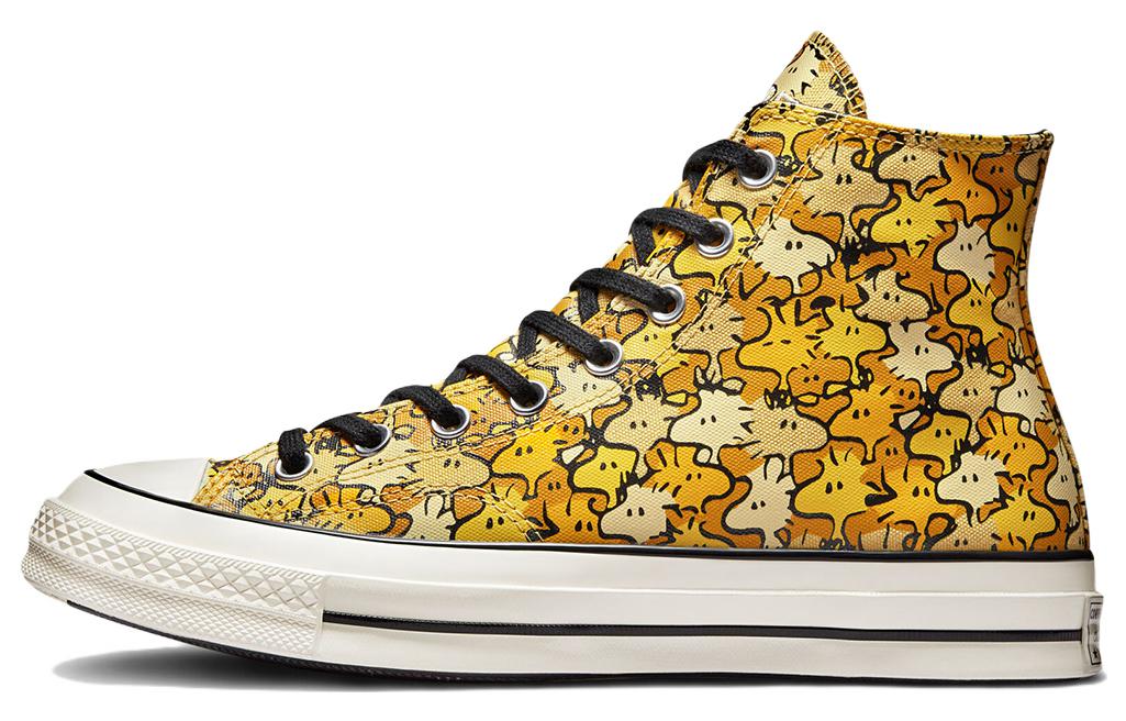 Peanuts x Converse Chuck Taylor All Star 1970s Peanuts Comics Muddlehead High Top Canvas Shoes Unisex Gold Arrow Yellow