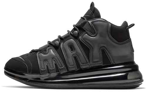 Nike Air More Uptempo 720 mesh leather 2019 All-Star Shock Absorbing and Anti-Slip Middle Top Retro Basketball Shoes Men and Women Black