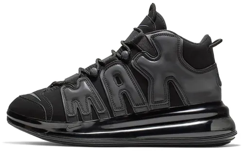 Nike Air More Uptempo 720 mesh leather 2019 All-Star Shock Absorbing and Anti-Slip Middle Top Retro Basketball Shoes Men and Women Black