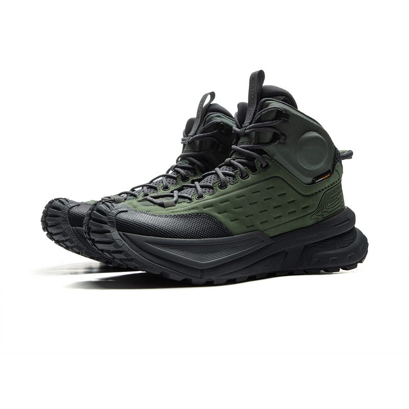 Li Ning CF Tracing, Xingchuan High top Hiking Shoes Unisex Black Green