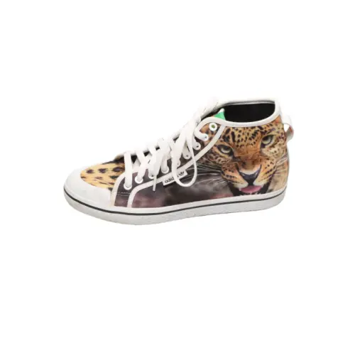 Adidas Originals Slip Resistant Abrasion Resistant High top Canvas Shoes Women's Leopard Brown