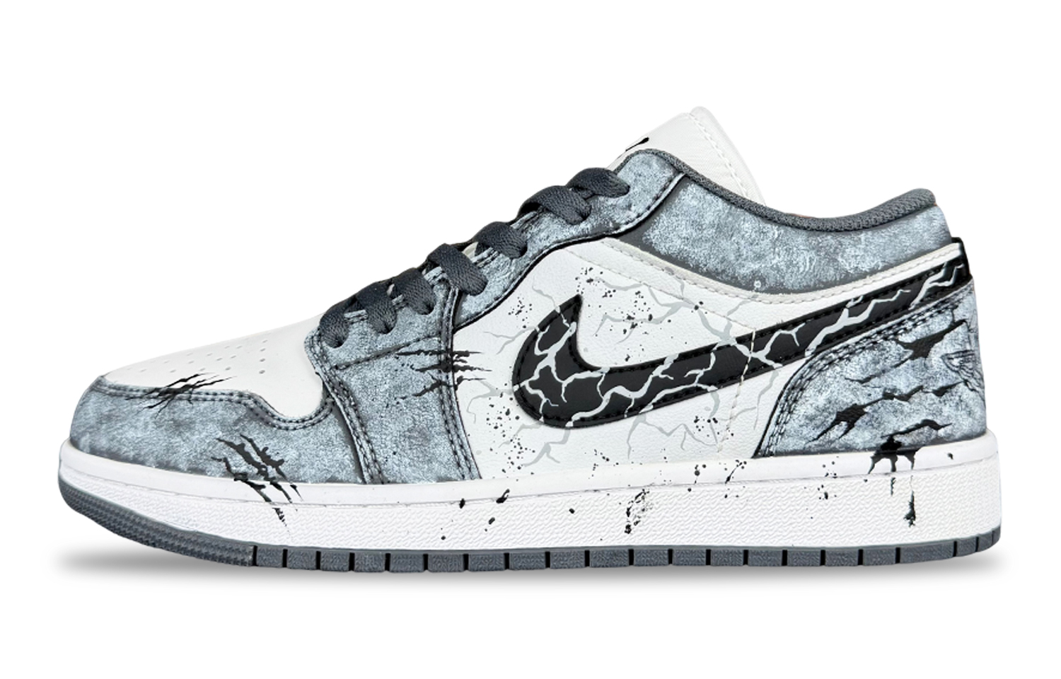 Jordan Air Jordan 1 Mist Fantasy Abrasion Resistant Abrasion Resistant Low top Vintage Basketball Shoes Unisex