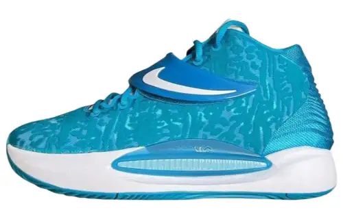 Nike KD 14 round toe comfortable wear-resistant mid-top basketball shoes men's blue