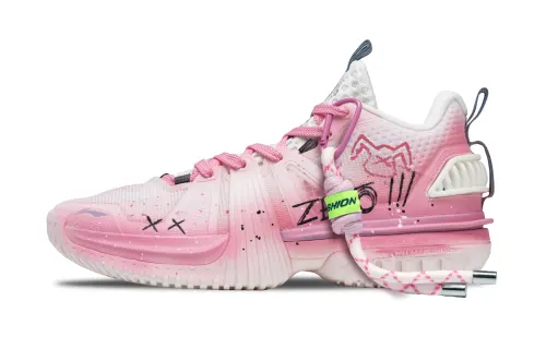 Li Ning Storm 2024 Photosynthetic Power Low top TUFF OS Basketball Shoes Men's Pink