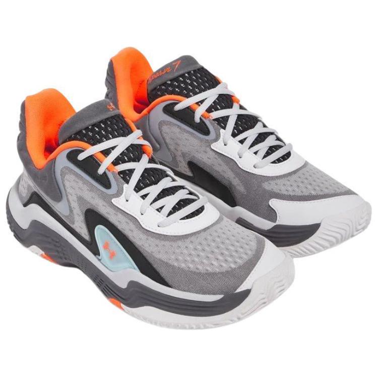 Under Armour Slip Resistant Abrasion Resistant Slip Resistant Abrasion Resistant Low top Basketball Shoes Unisex Gray