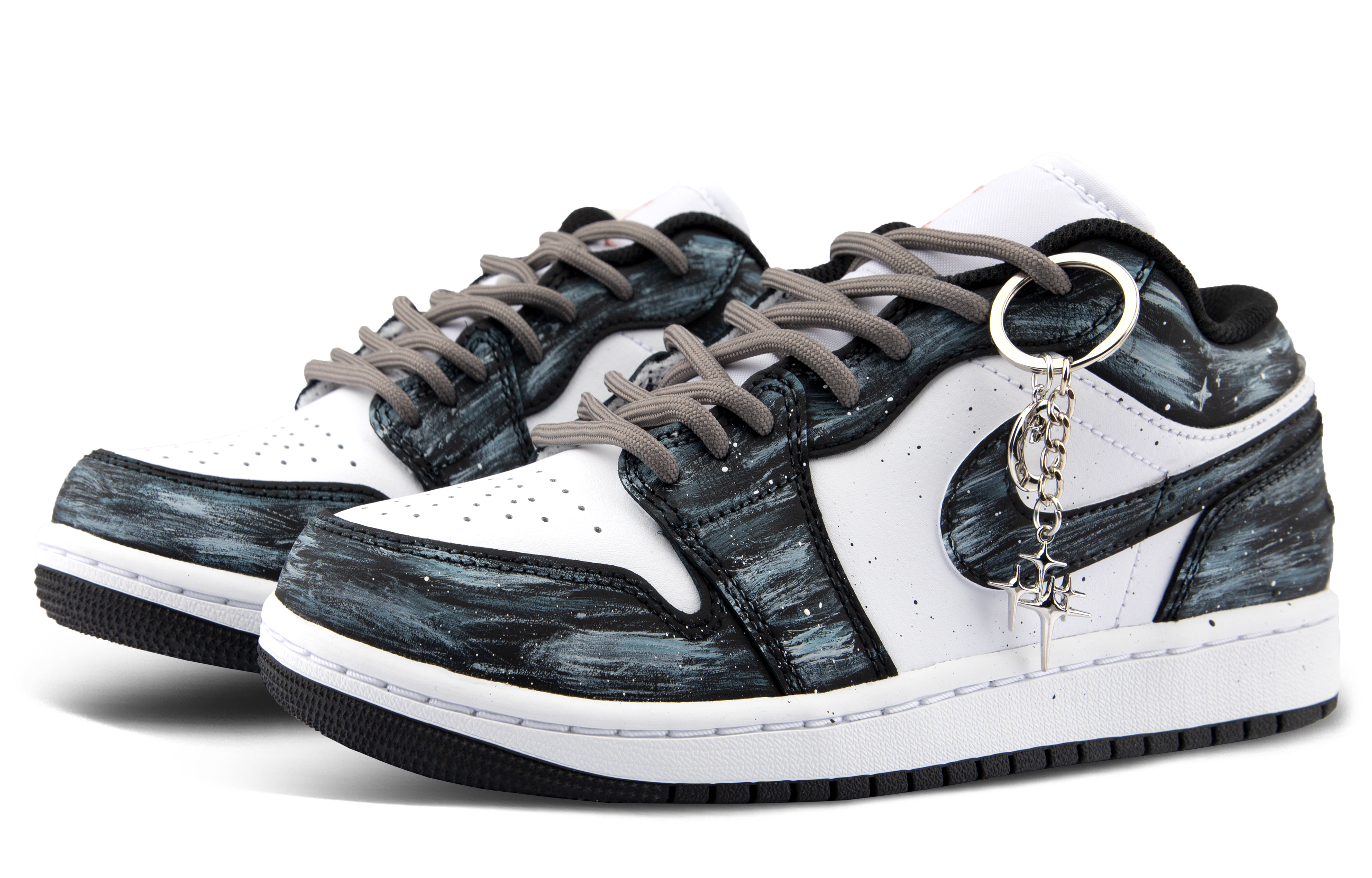 Jordan Air Jordan 1 Leather Cushioning Low top Vintage Basketball Shoes Unisex Starry Sky