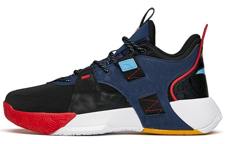 Anta Speedy 2 Comfortable Cushioning Slip Resistant Abrasion Resistant Low top Basketball Shoes Men's Black Blue