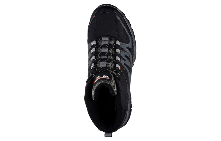 Skechers After Burn Memory Leather Cushioning, Wear Resistant Mid top Mountaineering Hiking Shoes Men’s Black