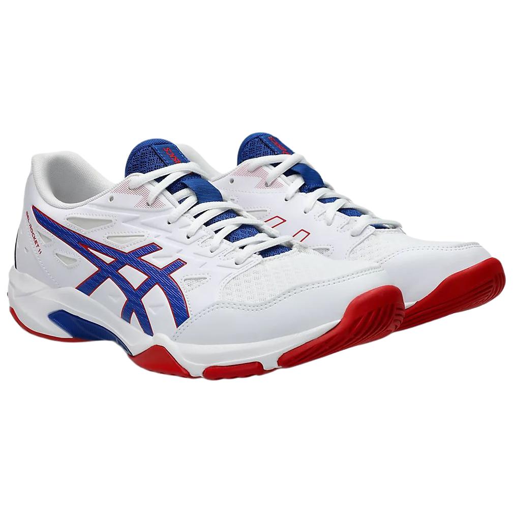 ASICS Gel Rocket 11 Abrasion Resistant Low top Training Shoes Men’s White Blue