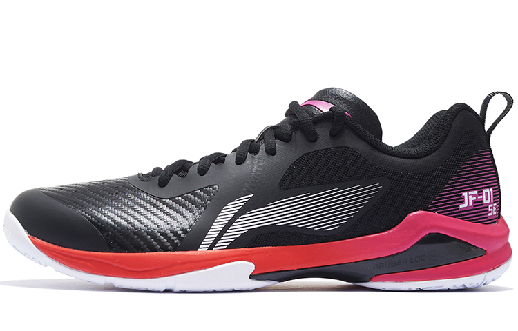 Li Ning Sprint SE Textile, Synthetic Leather, TPU Abrasion Resistant Support Low top Badminton Shoes Unisex Black