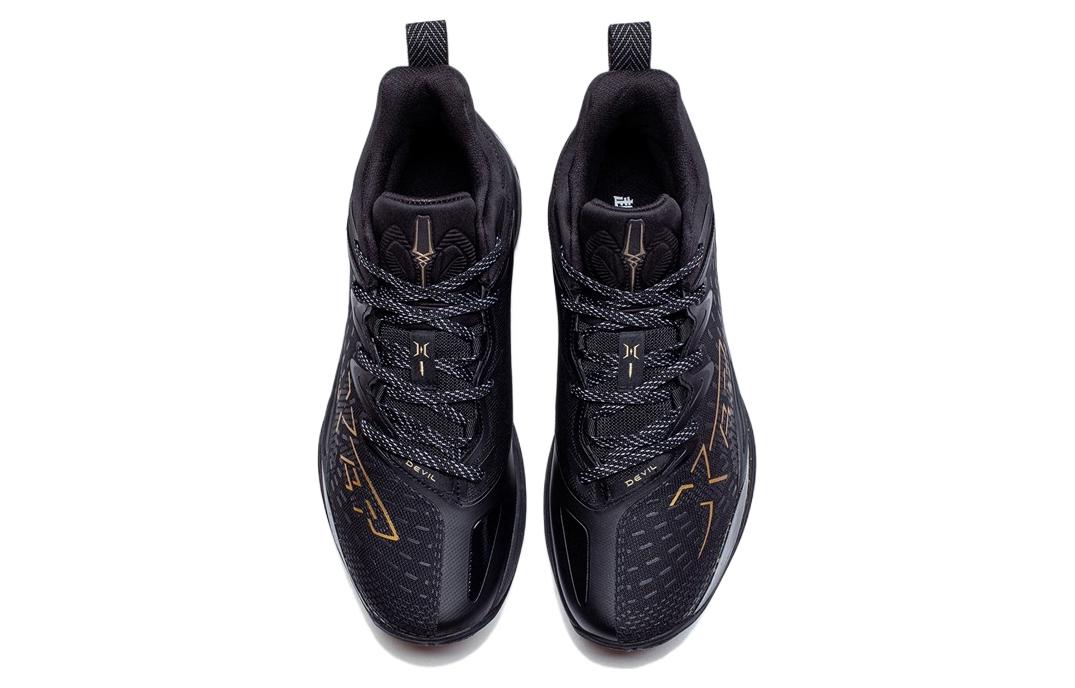 XTEP Monster 3.0 Mid top Performance Basketball Shoes Men’s Black Gold