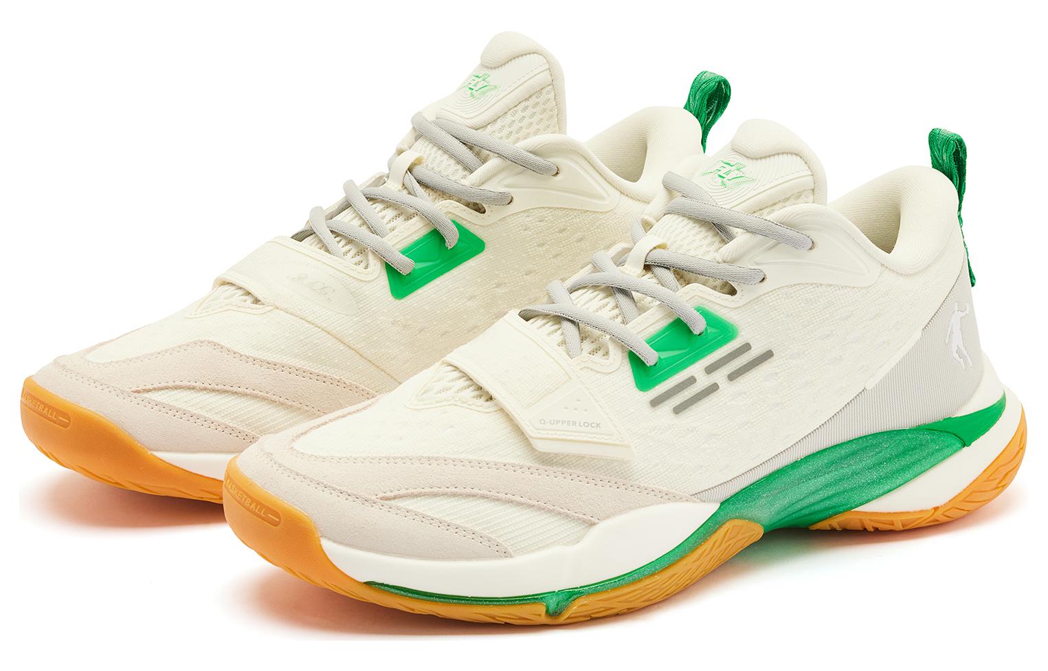QIAODAN Wind Blade Fly By Q KUNGFU LIGHT Cushioning Slip Resistant Breathable Low top Basketball Shoes Men’s Ivory