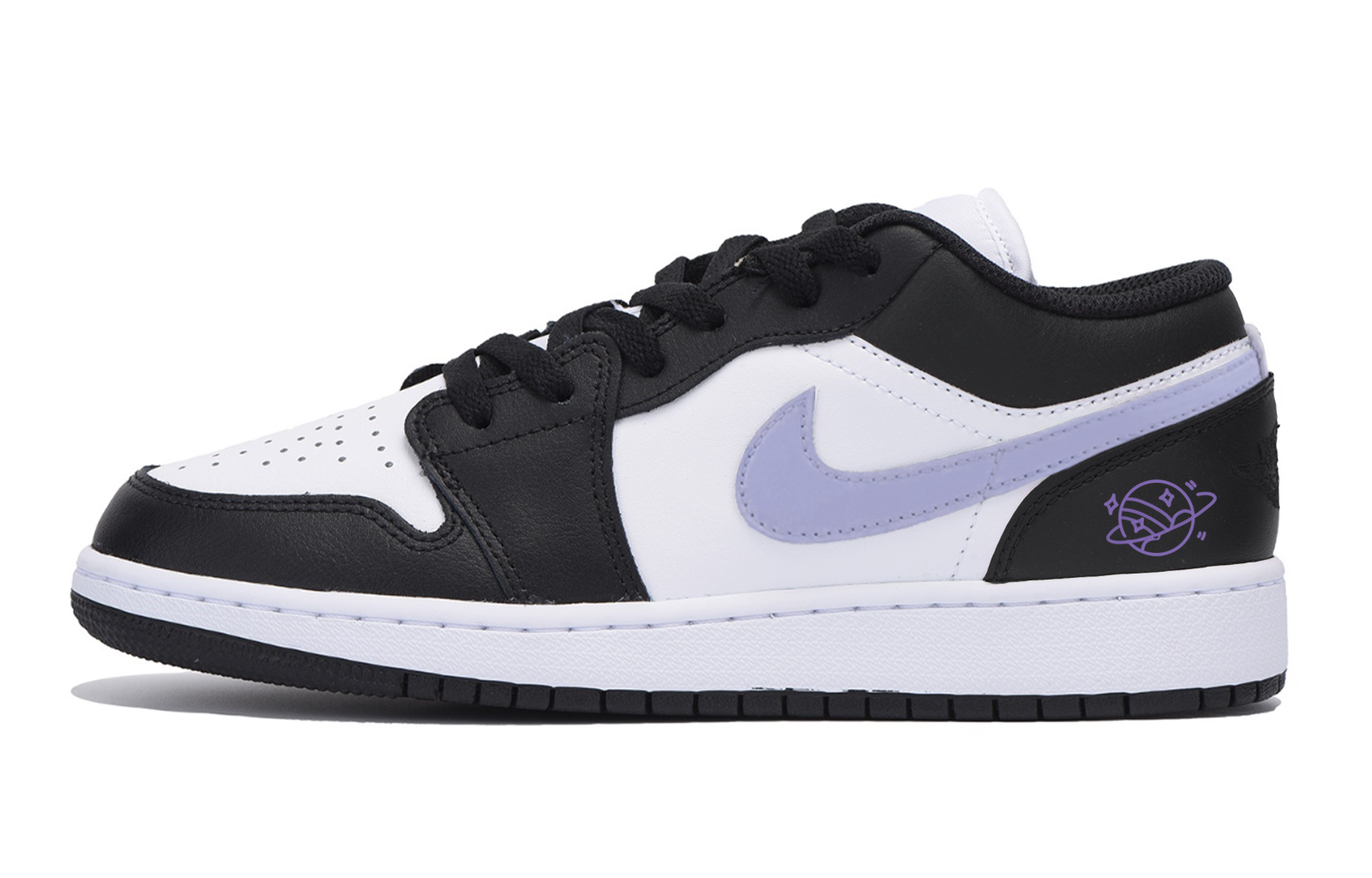 Jordan Air Jordan 1 Abrasion Resistant Cushioning Slip Resistant Low top Vintage Basketball Shoes Men’s Black Purple