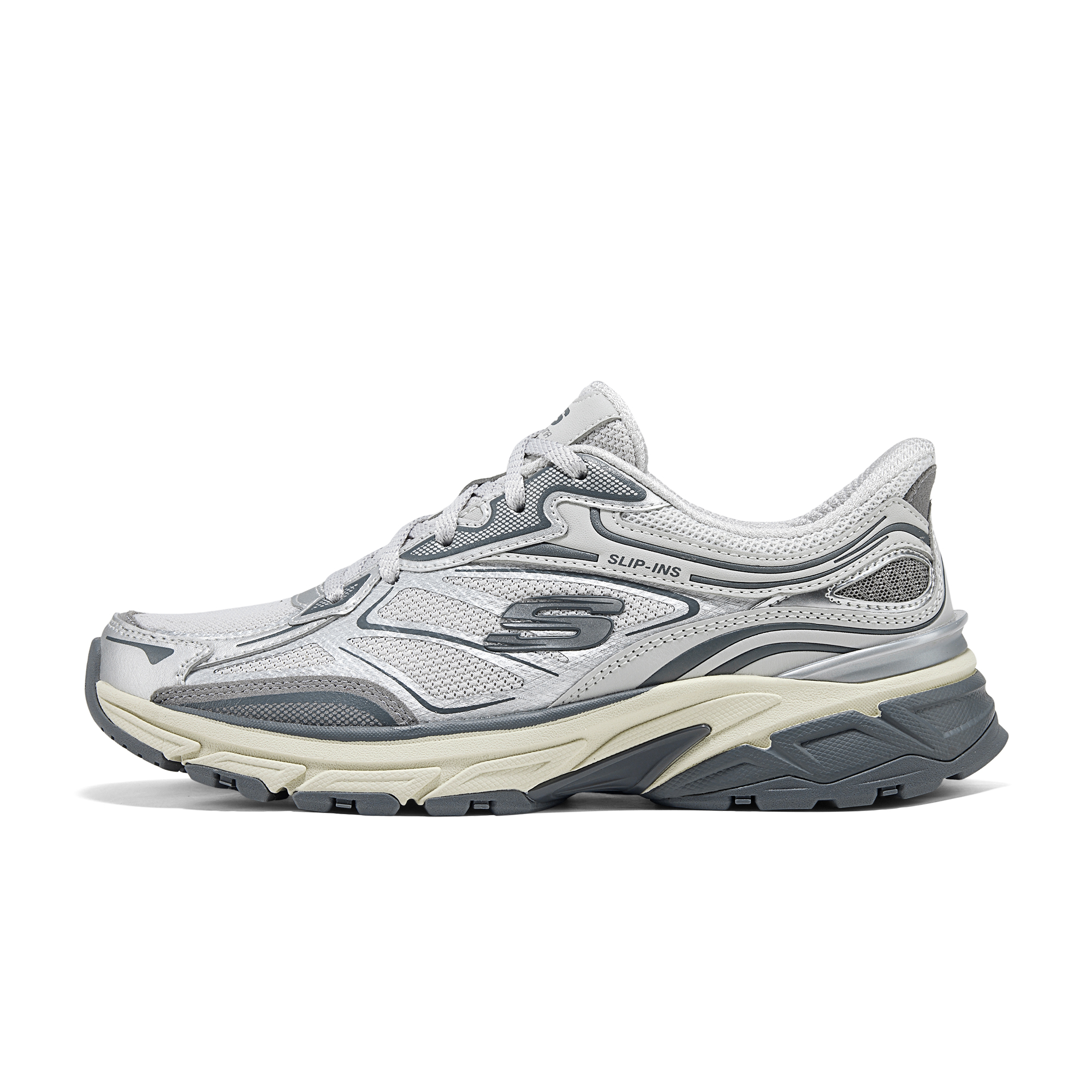 Женские кроссовки Skechers 150710-SIL (серебряные)