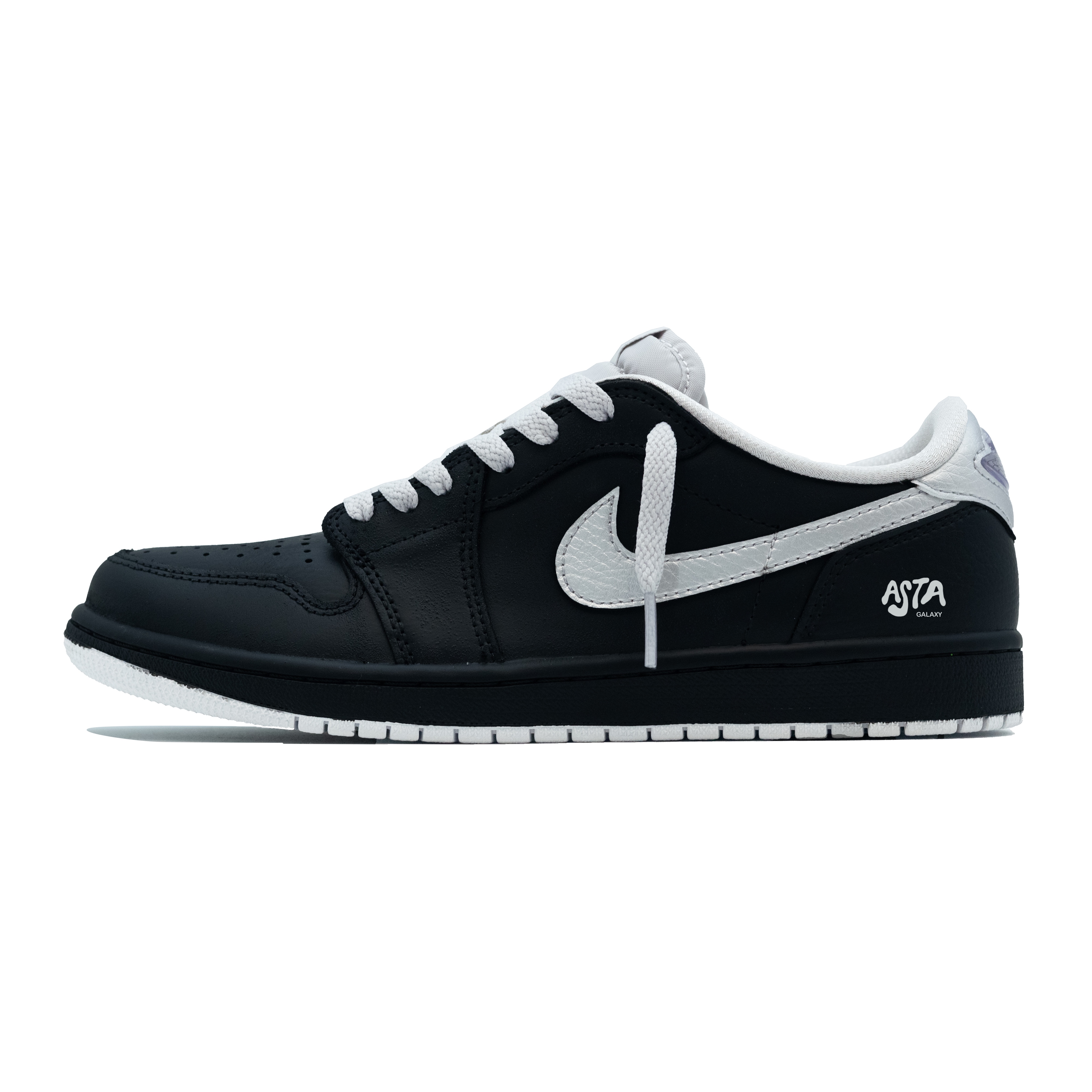 Jordan Air Jordan 1 Abrasion Resistant Abrasion Resistant Low top Vintage Basketball Shoes Unisex Black Silver