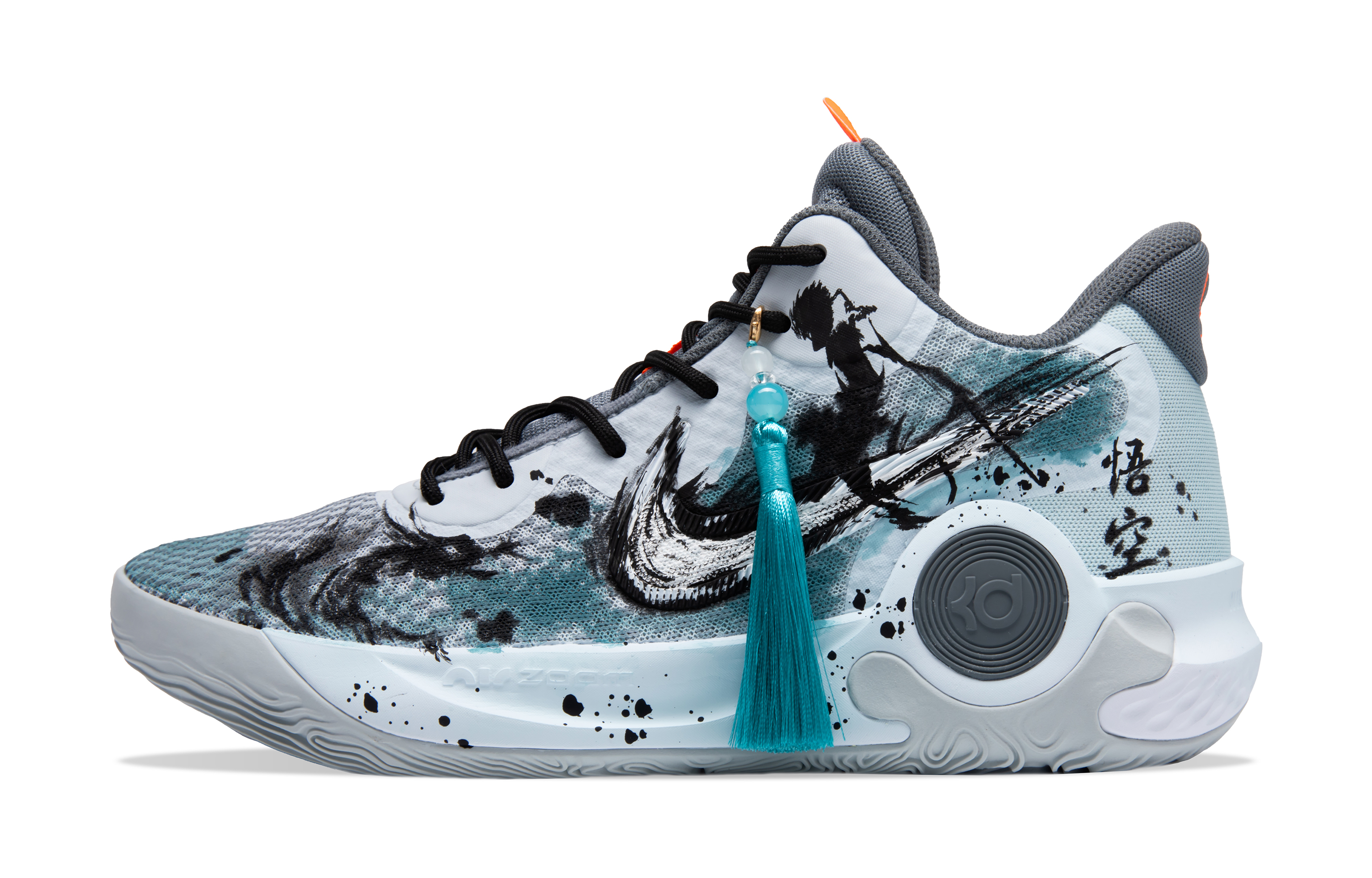 Nike KD Trey 5 IX Fighting The Holy Sun Slip Resistant Abrasion Resistant Mid top Basketball Shoes Unisex Cyan Black