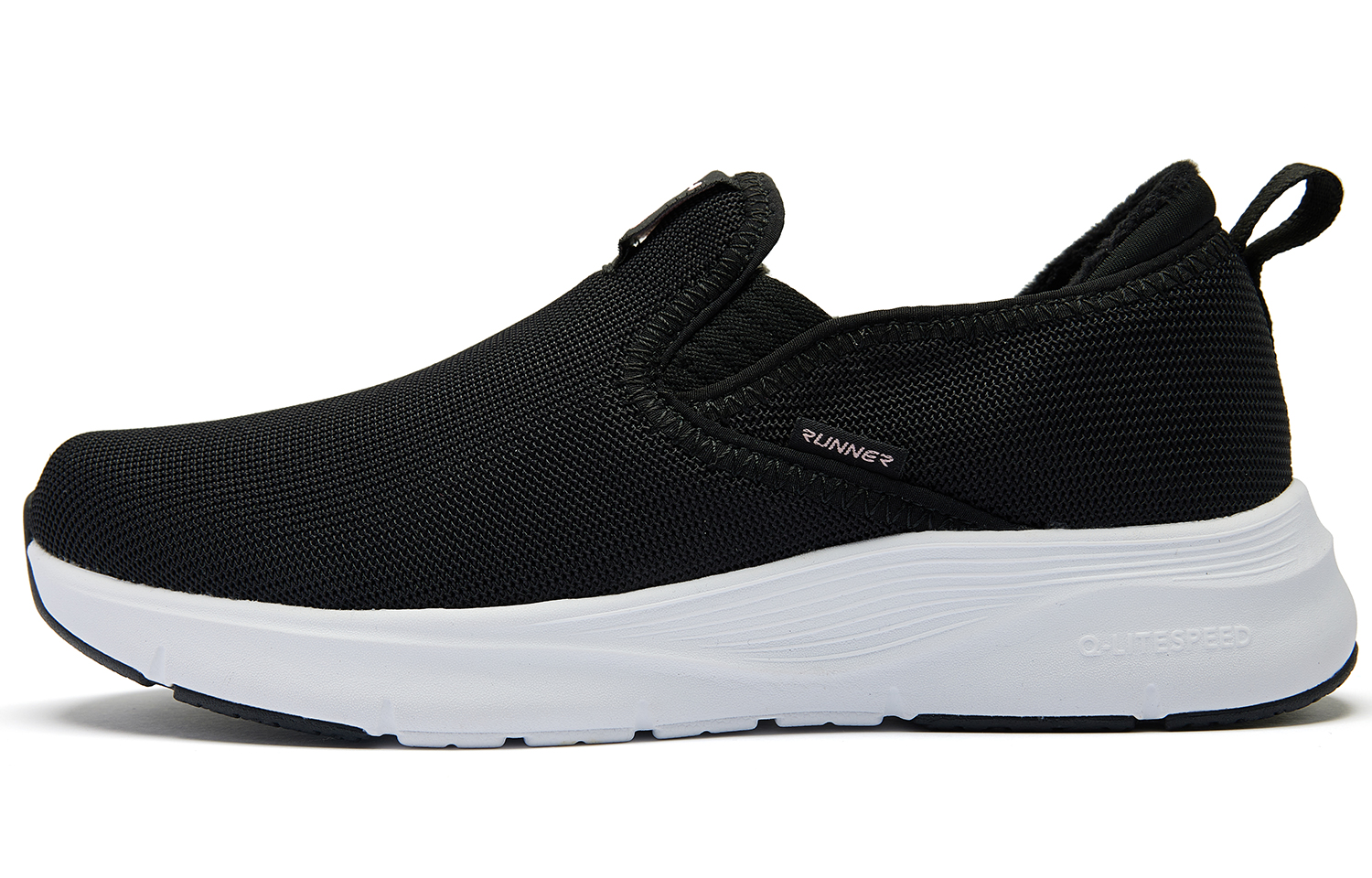 QIAODAN Fleece Lined Thermal Walking Shoes Slip on, Comfortable Casual Versatile Cushioning Abrasion Resistant