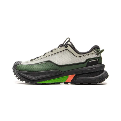 Li Ning Outdoor CF Tracing Cushioning Slip Resistant Abrasion Resistant Low top Hiking Shoes Unisex Gray Green