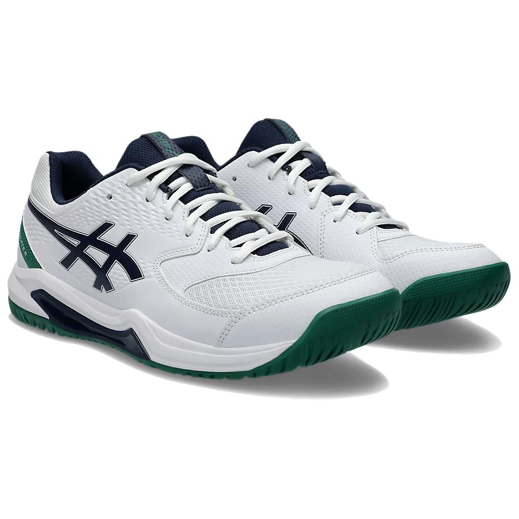 ASICS Gel Dedicate 8 Cushioning, Wear Resistant Low top Tennis Shoes Men’s White Blue