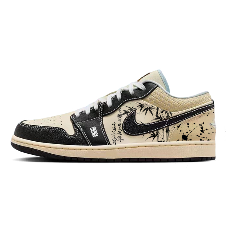 Jordan Air Jordan 1 Vintage Basketball Shoes Men’s Low Top Beige/Black