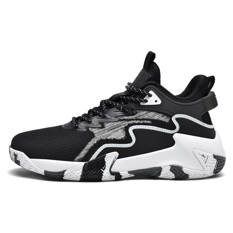 BIANSULONG Abrasion Resistant Support Lightweight High top Basketball Shoes Men’s Black White