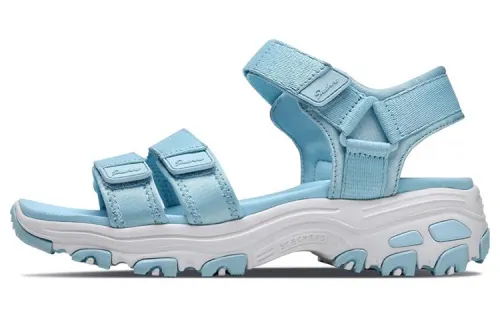 Skechers D'Lites 1.0 Fabric Beach Sandals Women's Light Blue